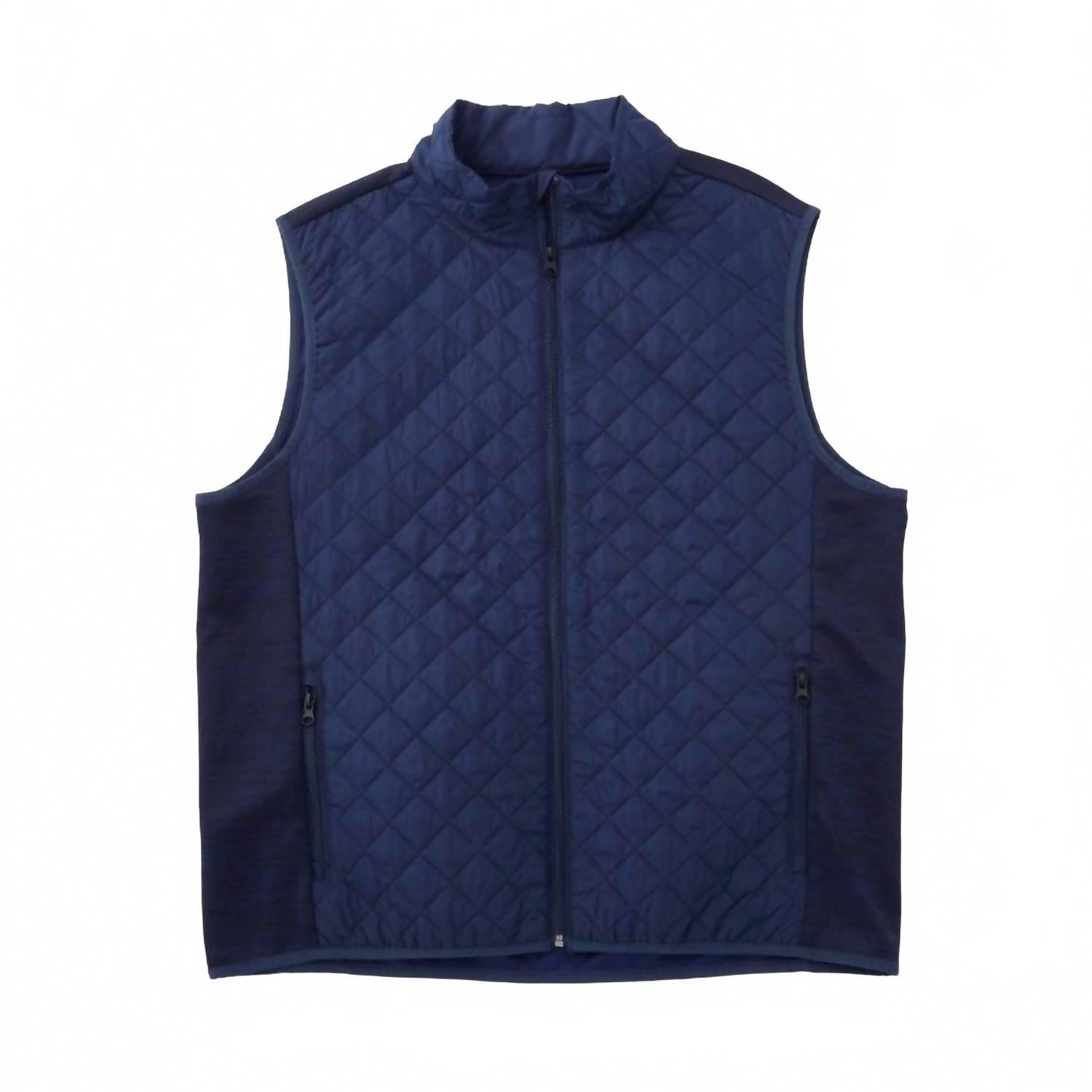 New F/X Fusion Men's Quilted Sporty Vest In Navy